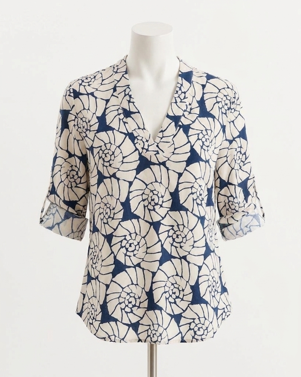 NEW TYLER BOE anna linen cotton shell shirt in bellweather blue